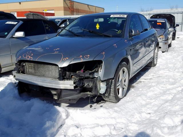 WAUDF68EX8A040754 - 2008 AUDI A4 2.0T QU GRAY photo 2