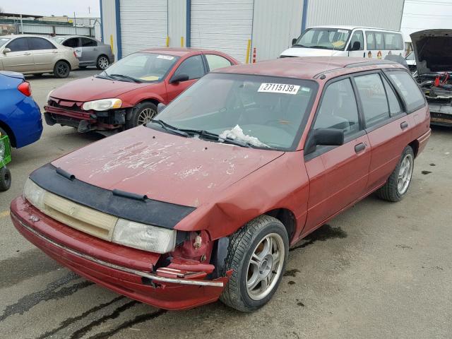 3MAPM15J5PR645845 - 1993 MERCURY TRACER RED photo 2