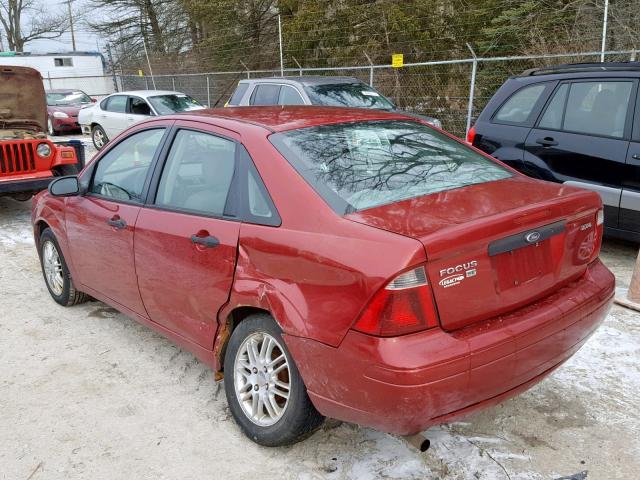 1FAFP34N25W165961 - 2005 FORD FOCUS ZX4 RED photo 3