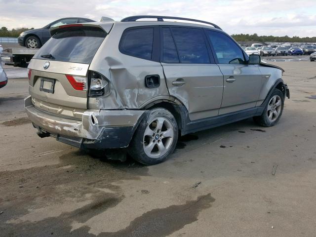 WBXPC93487WF13177 - 2007 BMW X3 3.0SI GOLD photo 4