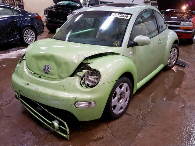 3VWCC21C01M422497 - 2001 VOLKSWAGEN NEW BEETLE მწვანე ფოტო 2