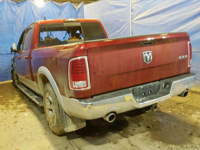 1C6RR7VM6FS580229 - 2015 RAM 1500 LARAM BURGUNDY photo 3