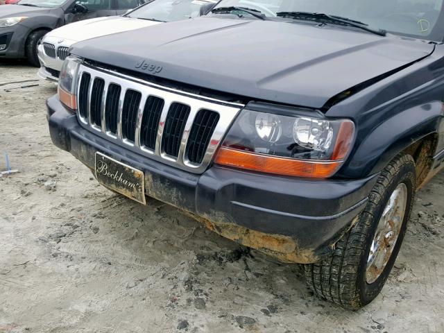 1J8GX58S32C273165 - 2002 JEEP GRAND CHER GRAY photo 9