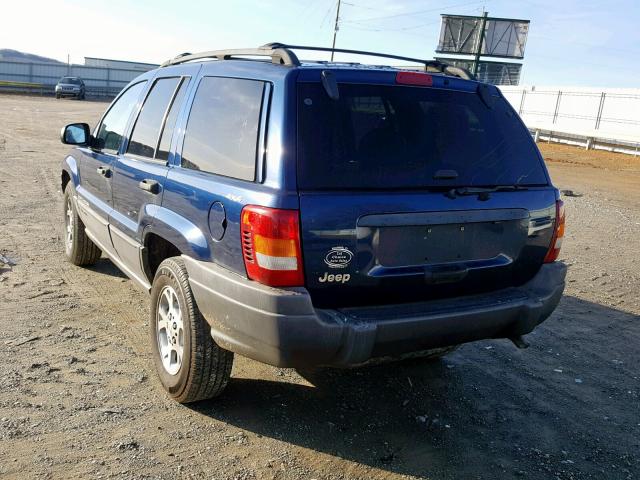 1J4GW48SXYC130768 - 2000 JEEP GRAND CHER BLUE photo 3