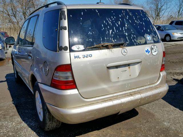 4JGAB54E21A227697 - 2001 MERCEDES-BENZ ML 320 TAN photo 3