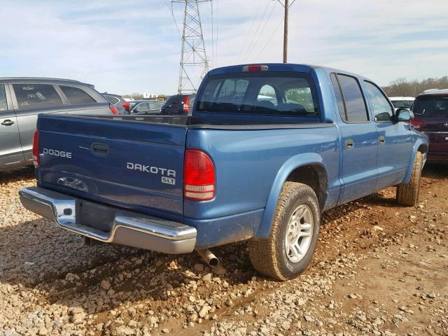 1D7HL48N84S548006 - 2004 DODGE DAKOTA QUA BLUE photo 4