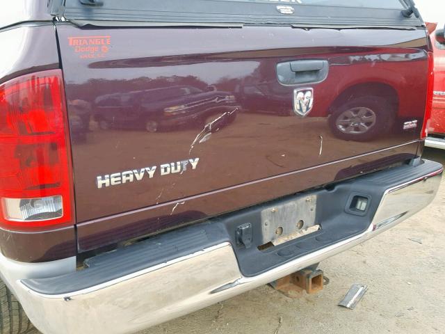 3D7KR28C45G727742 - 2005 DODGE RAM 2500 S MAROON photo 9