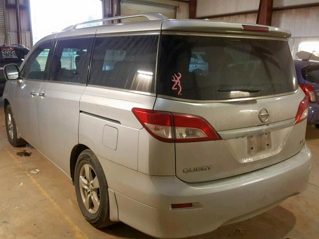 JN8AE2KP1D9068390 - 2013 NISSAN QUEST S SILVER photo 3