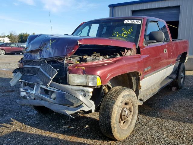 1B7KF23621J572430 - 2001 DODGE RAM 2500 BURGUNDY photo 2