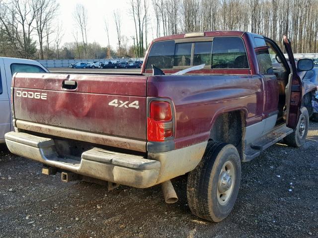 1B7KF23621J572430 - 2001 DODGE RAM 2500 BURGUNDY photo 4