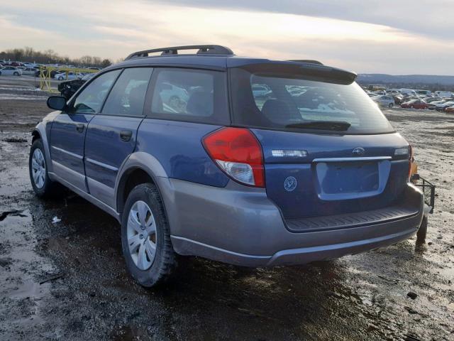 4S4BP60C986351818 - 2008 SUBARU OUTBACK BLUE photo 3