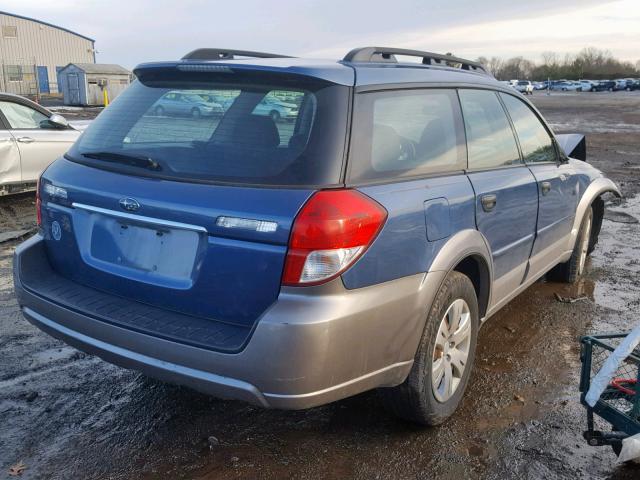 4S4BP60C986351818 - 2008 SUBARU OUTBACK BLUE photo 4