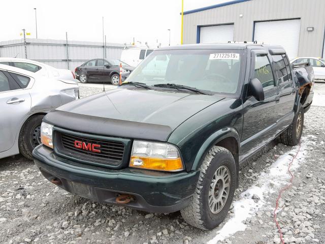 1GTDT13W81K250851 - 2001 GMC SONOMA GREEN photo 2