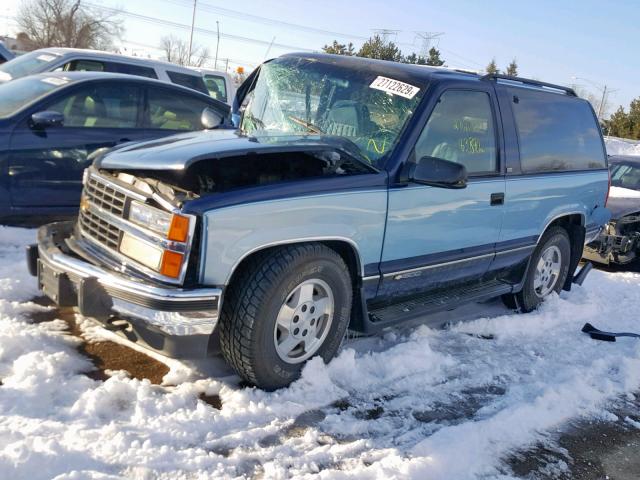 1GNEK18KXPJ380651 - 1993 CHEVROLET BLAZER K15 BLUE photo 2