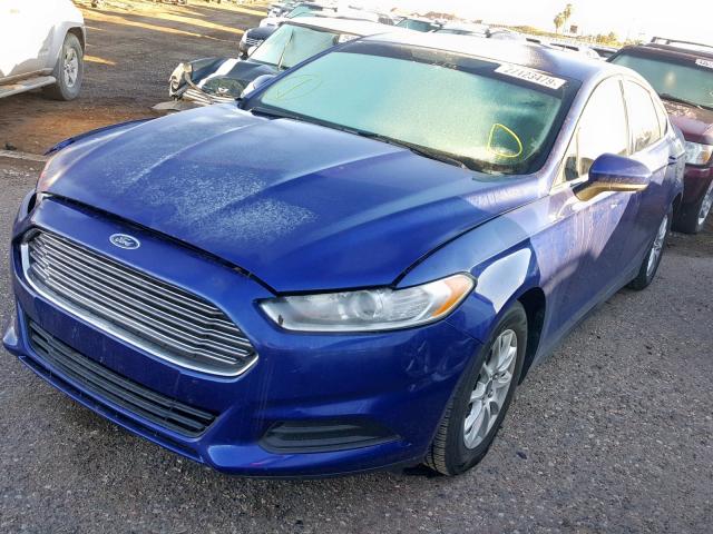 3FA6P0G74GR359778 - 2016 FORD FUSION S BLUE photo 2