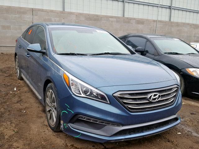 5NPE34AF2FH049560 - 2015 HYUNDAI SONATA SPO BLUE photo 1