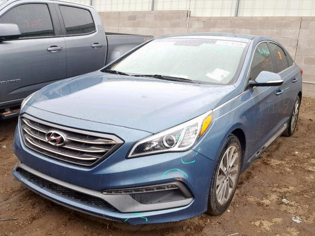 5NPE34AF2FH049560 - 2015 HYUNDAI SONATA SPO BLUE photo 2