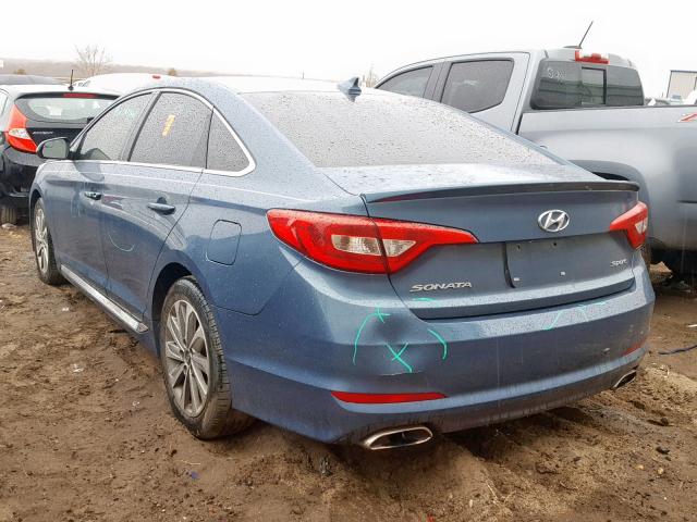 5NPE34AF2FH049560 - 2015 HYUNDAI SONATA SPO BLUE photo 3