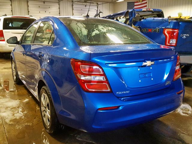 1G1JB5SH7H4156399 - 2017 CHEVROLET SONIC LS ლურჯი ფოტო 3