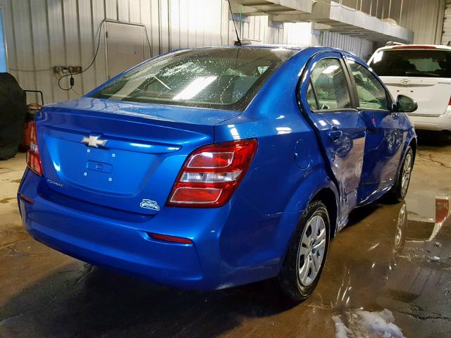 1G1JB5SH7H4156399 - 2017 CHEVROLET SONIC LS ლურჯი ფოტო 4