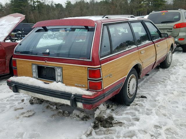 1G4AH85N7P6465264 - 1993 BUICK CENTURY CU RED photo 4