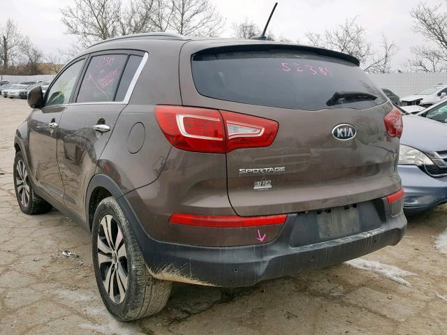 KNDPC3A20C7174105 - 2012 KIA SPORTAGE E BROWN photo 3