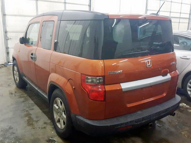 5J6YH2H73AL004319 - 2010 HONDA ELEMENT EX ORANGE photo 3