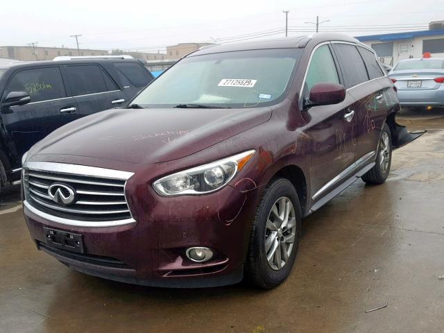 5N1AL0MN4DC337997 - 2013 INFINITI JX35 MAROON photo 2