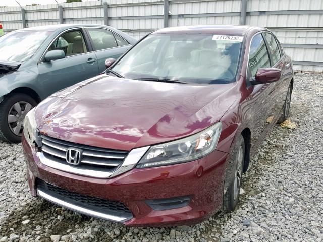 1HGCR2F39FA124398 - 2015 HONDA ACCORD LX MAROON photo 2