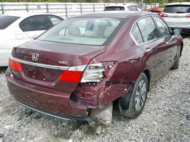 1HGCR2F39FA124398 - 2015 HONDA ACCORD LX MAROON photo 4