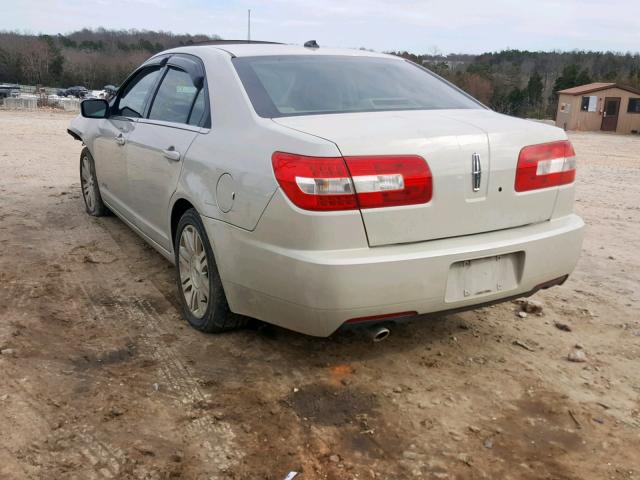 3LNHM26T97R666199 - 2007 LINCOLN MKZ TAN photo 3