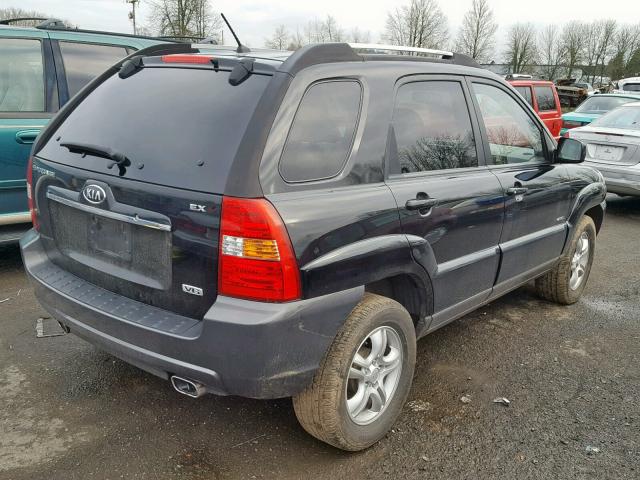 KNDJE723477306335 - 2007 KIA SPORTAGE E BLACK photo 4