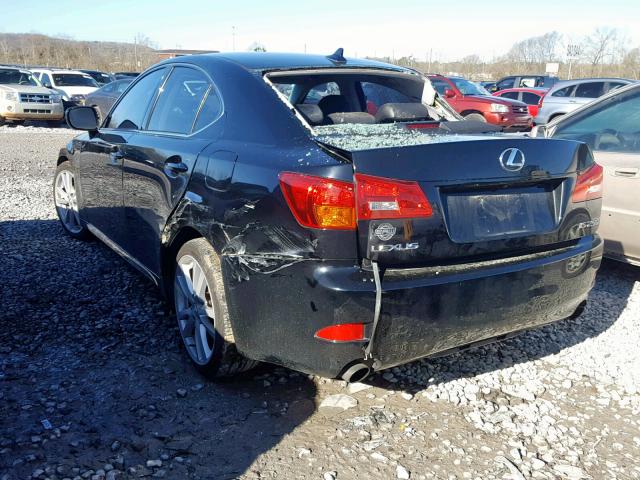 JTHBK262575033238 - 2007 LEXUS IS 250 BLACK photo 3