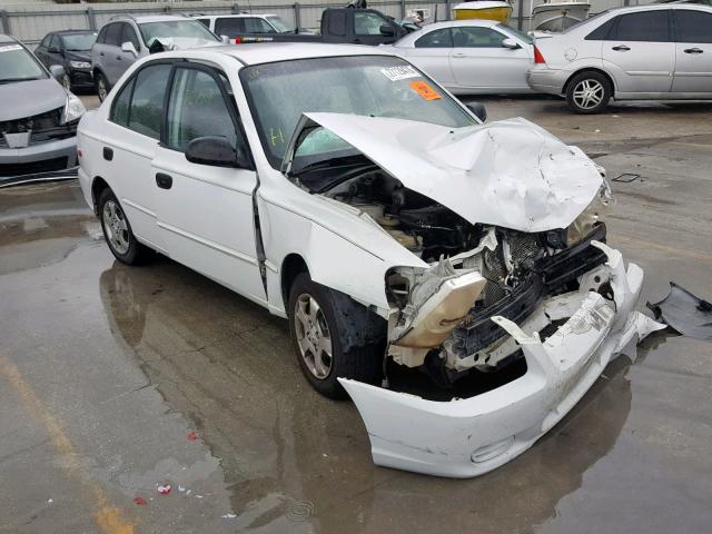 KMHCG45C51U219738 - 2001 HYUNDAI ACCENT GL WHITE photo 1