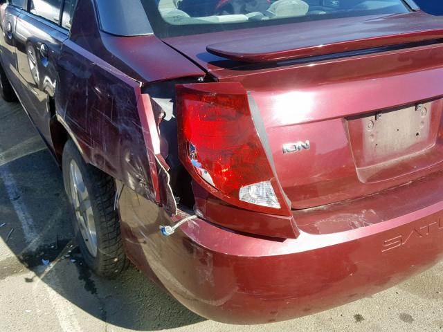1G8AL52F13Z130163 - 2003 SATURN ION LEVEL BURGUNDY photo 9