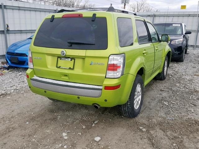 4M2CN2K39BKJ03081 - 2011 MERCURY MARINER HY GREEN photo 4