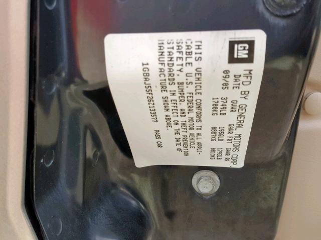 1G8AJ55F26Z133577 - 2006 SATURN ION LEVEL TAN photo 10