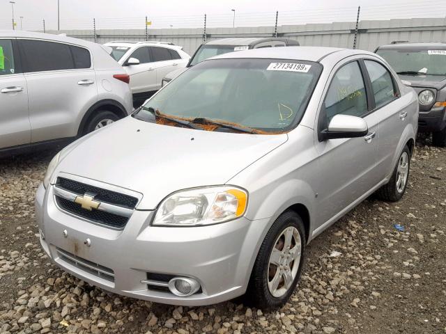 KL1TG56E39B299517 - 2009 CHEVROLET AVEO LT SILVER photo 2