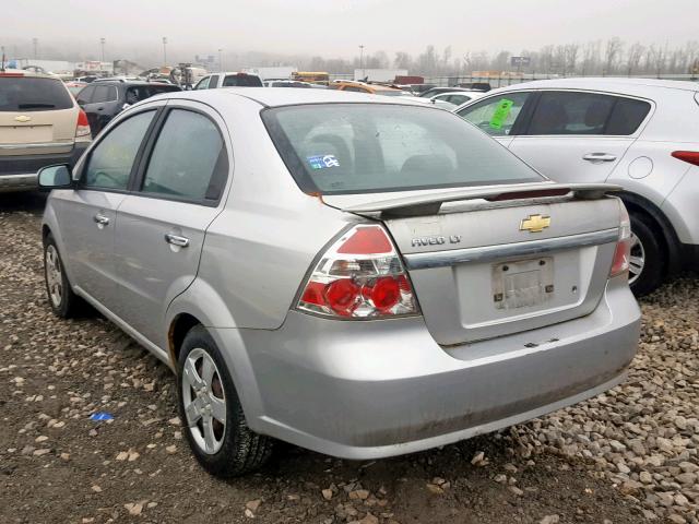 KL1TG56E39B299517 - 2009 CHEVROLET AVEO LT SILVER photo 3