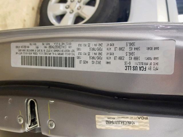 1C4NJCBA3GD794960 - 2016 JEEP COMPASS SP 银色 照片 10