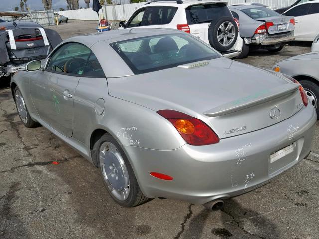 JTHFN48Y120001379 - 2002 LEXUS SC 430 SILVER photo 3