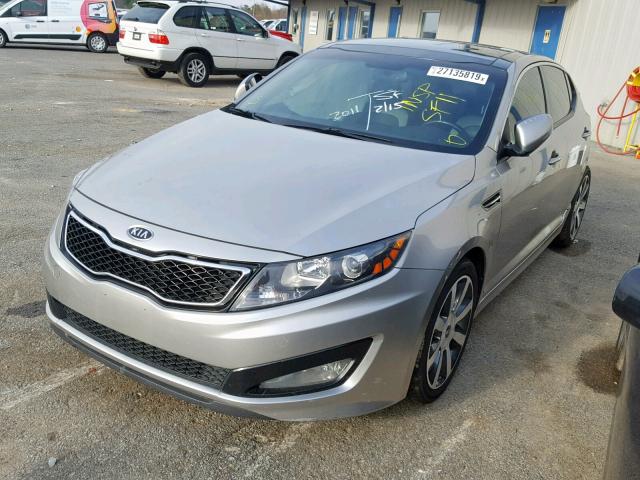 KNAGR4A62B5122974 - 2011 KIA OPTIMA SX SILVER photo 2