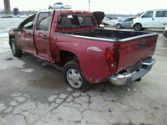 1GTCS136358242349 - 2005 GMC CANYON MAROON photo 3