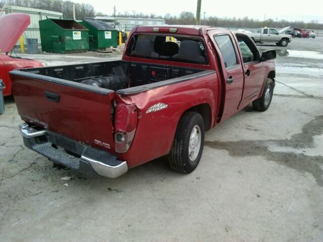1GTCS136358242349 - 2005 GMC CANYON MAROON photo 4