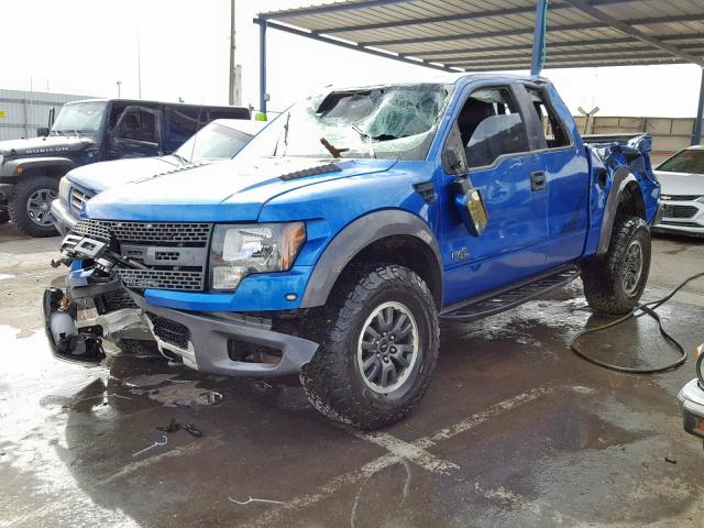 1FTEX1R63BFC49522 - 2011 FORD F150 SVT R BLUE photo 2