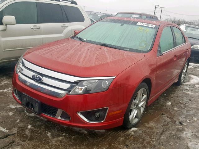 3FAHP0KC9AR301895 - 2010 FORD FUSION SPO RED photo 2