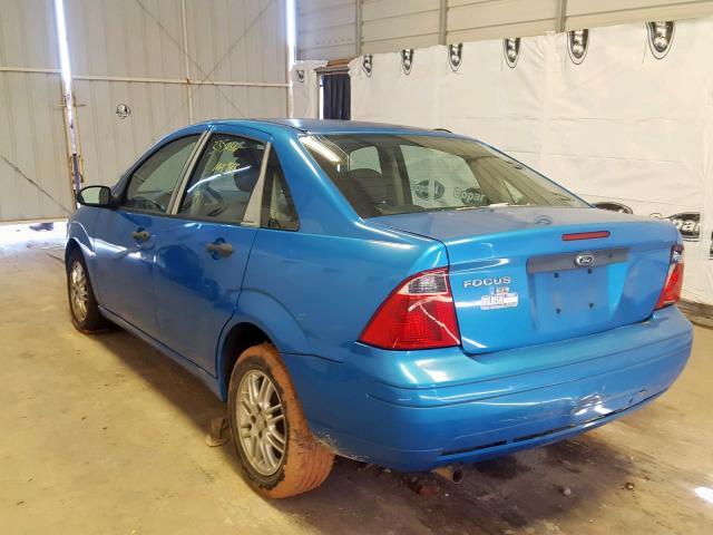 1FAHP34N27W242288 - 2007 FORD FOCUS ZX4 BLUE photo 3