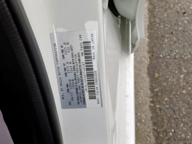 JM1GL1V54H1142583 - 2017 MAZDA 6 TOURING WHITE photo 10