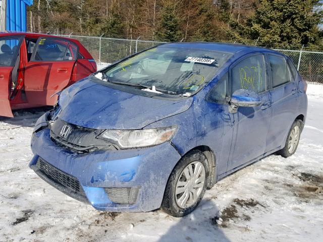 3HGGK5H55FM100396 - 2015 HONDA FIT LX BLUE photo 2