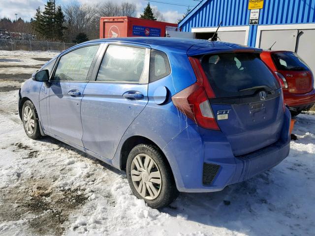 3HGGK5H55FM100396 - 2015 HONDA FIT LX BLUE photo 3